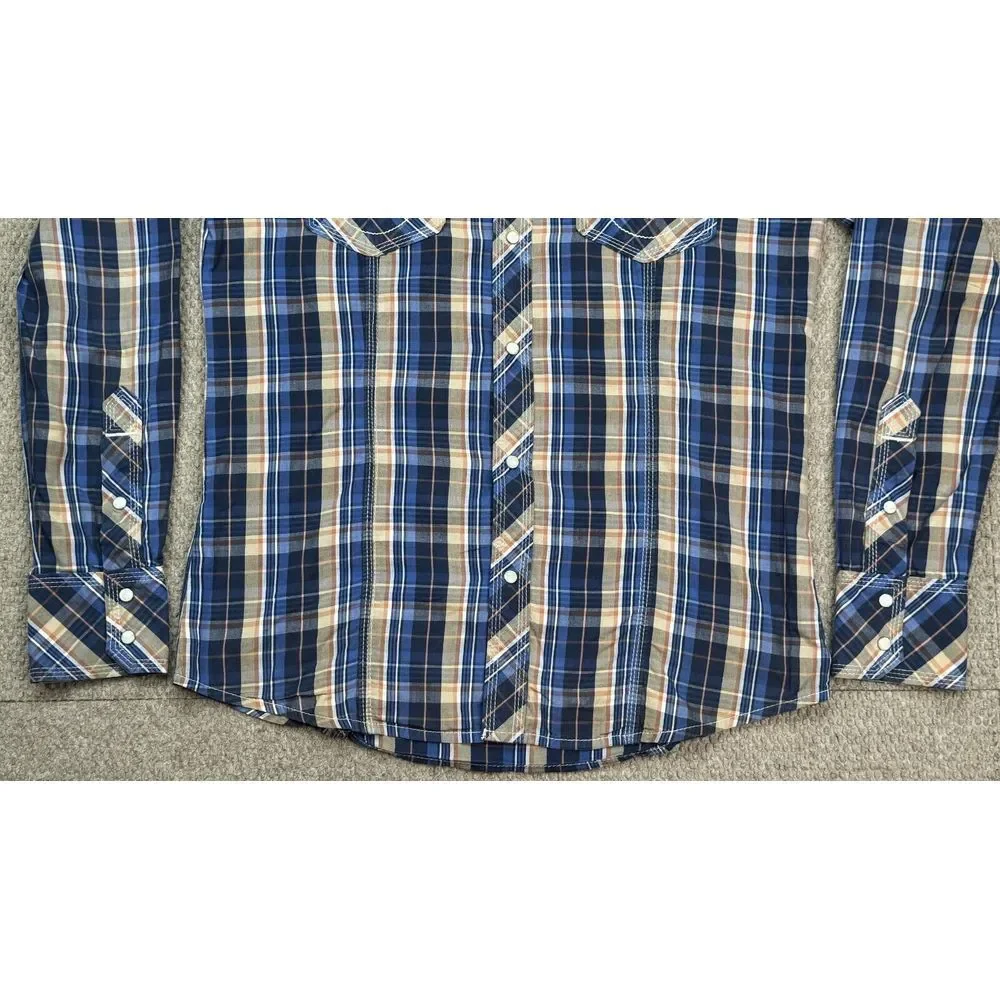True Religion Men's Button Up Long Sleeve Snap Button Western Shirt‎ Size Large